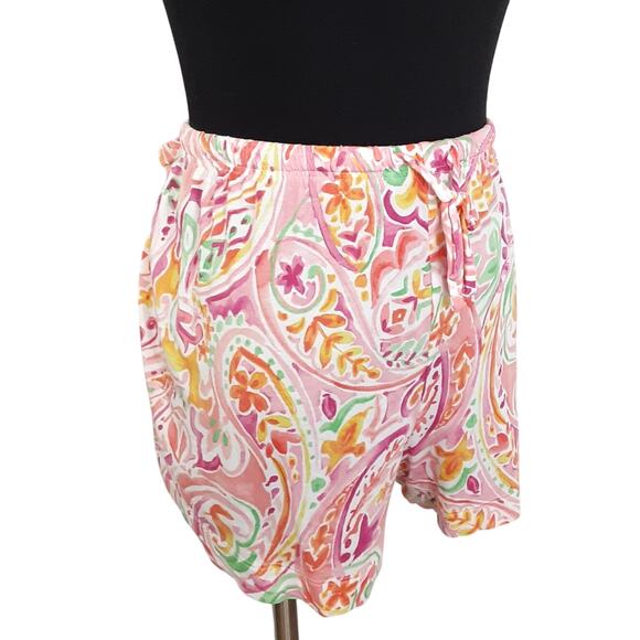 Lauren Ralph Lauren Black Label Boxer Pajama Set Button Up Pink Paisley Womens L - Picture 9 of 16